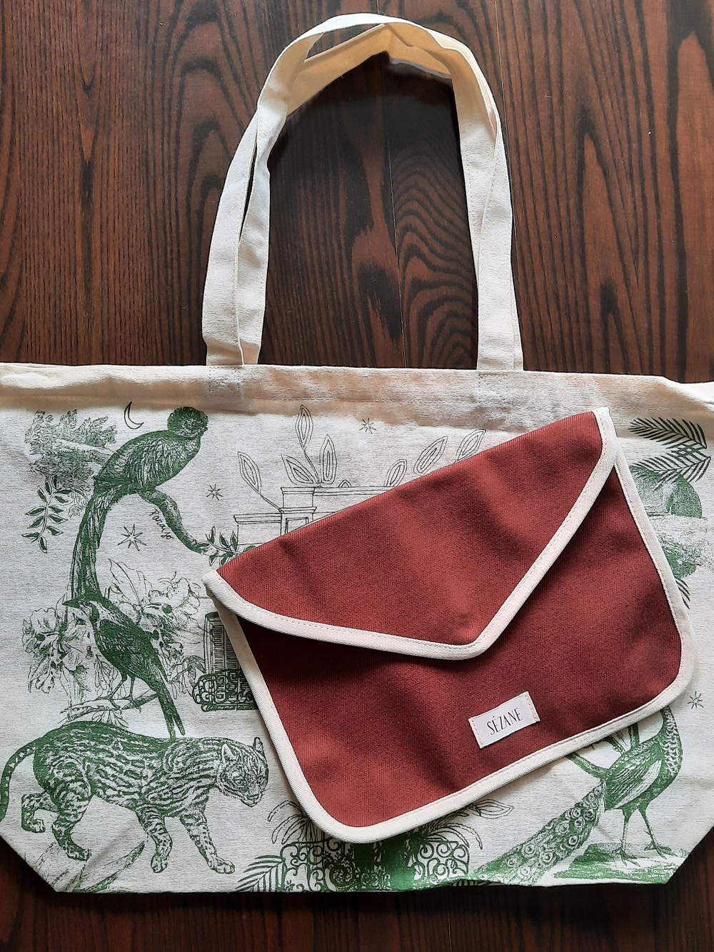 Sézane Envelope Pouch Tote Set